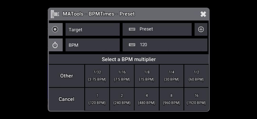 Preset Dialog